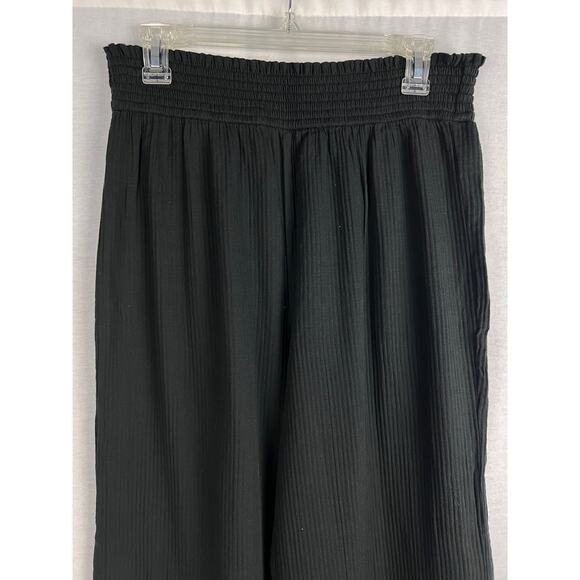 NWT J. Crew Wide Leg Pants Relaxed Beach Soft Gauze Black Coastal Lagenlook - Picture 2 of 6